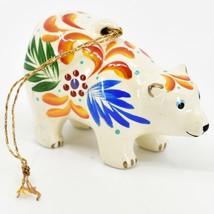 Handcrafted Painted Ceramic White Polar Bear Confetti Ornament Made in Peru