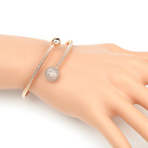 Rose Gold Tone Wrap Bangle Bracelet With Swarovski Style Crystals - $27.99