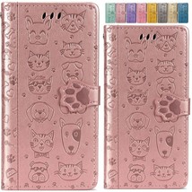 Cute Pet Footprint Flip Phone Case For Apple iPhone Wallet Cover - $5.89+