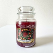 Yankee Candle Red Apple Wreath Festive Fragrance Jar 22 oz New Christmas... - $23.76