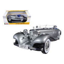 1936 Mercedes 500k Special Roadster Grey 1/18 Diecast Model Car By Maisto - $65.33