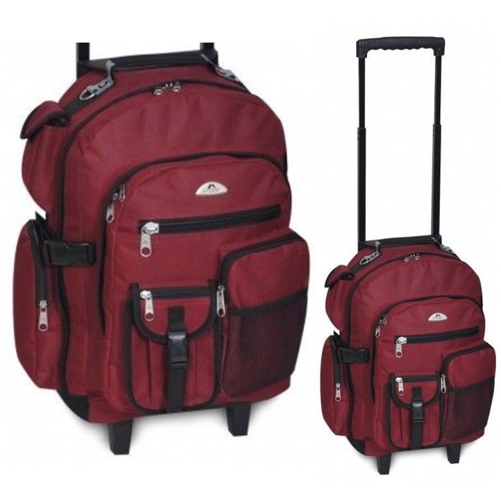 Mens Travel Backpack Rolling Wheeled School Boys Bookbag Backpacks & Bags