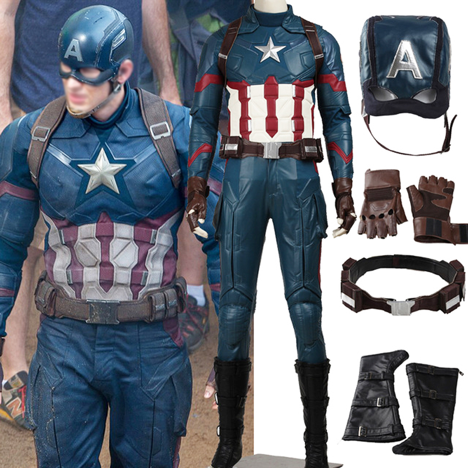 Replica Captain america 3 civil war steven rogers Outfit costume ...