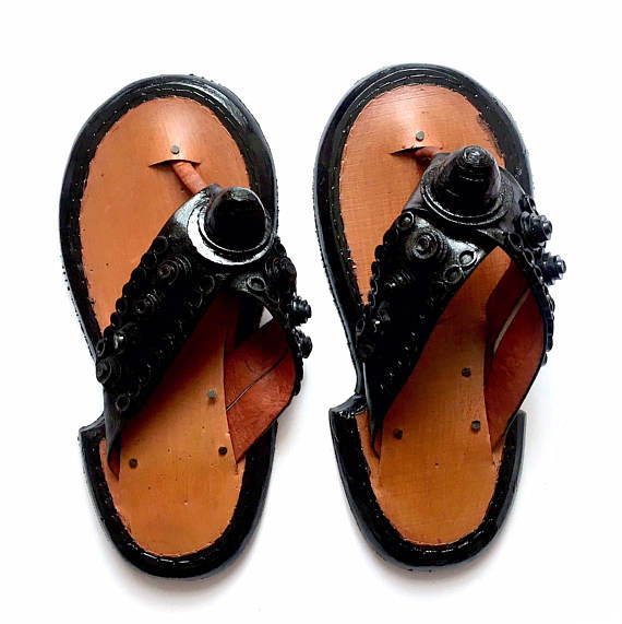 Men's Handmade Slippers Ghanaian Traditional Leather Slippers Men's Shoe Sandals