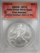 2014-W Silver Eagle Satin Finish ANACS SP70 First Releases AL239 - $48.51