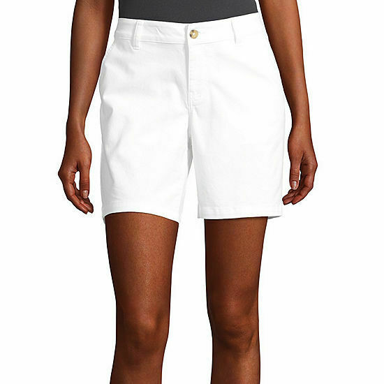 a.n.a. Women's Mid Rise Twill Chino Shorts Size 8 White NEW 7 Inch ...