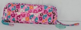 Room It Up Brand TCAE6221 Pink and Turquoise Leopard Print Flat Iron Case image 1