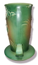 Vintage 8" Roseville Handled Vase Snowberry Fern Green.  As-Is Read Description.
