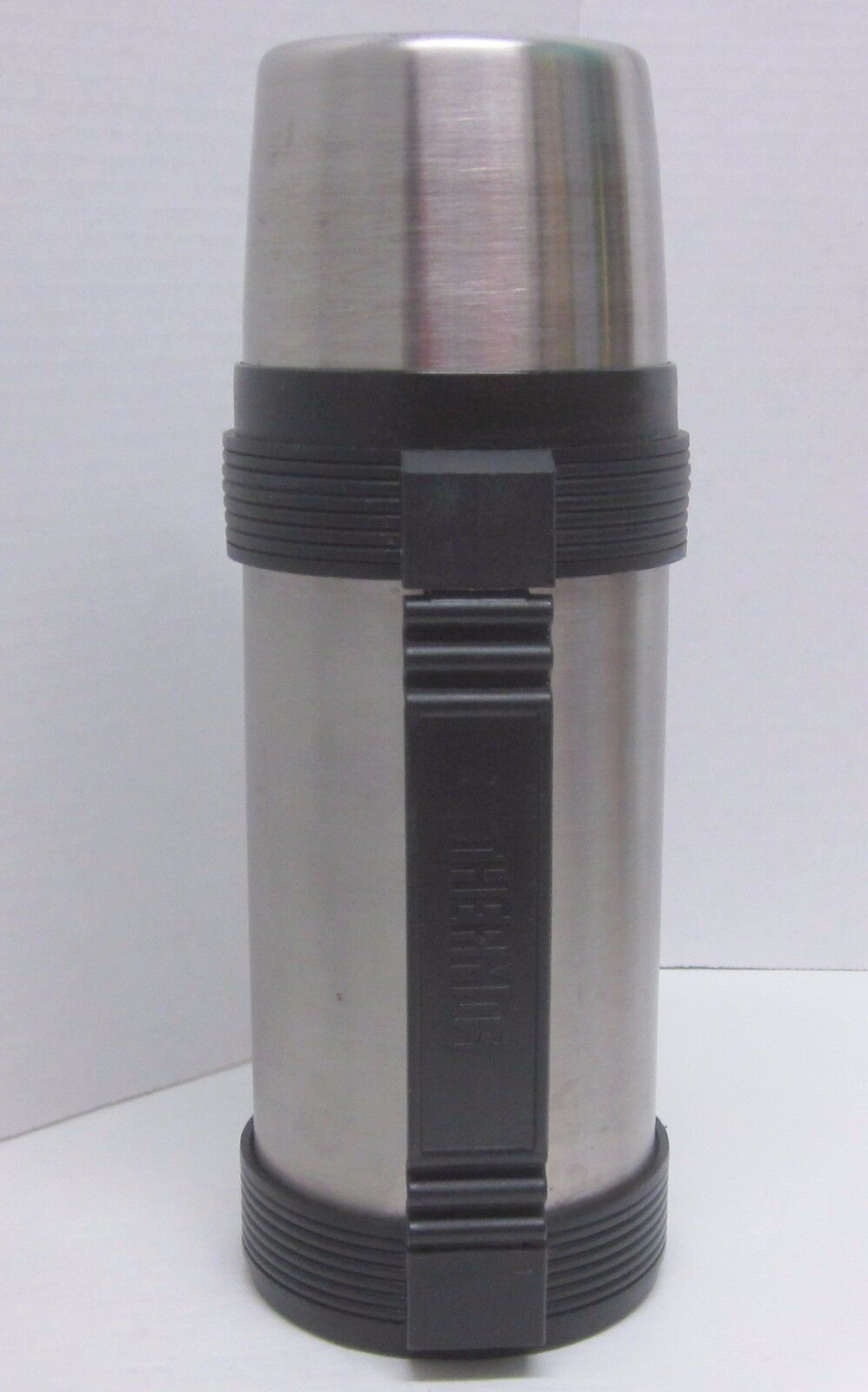 THERMOS BRAND VINTAGE STAINLESS STEEL 1 LITER USA POUR THROUGH STOPPER