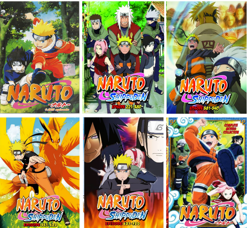 Naruto Shippuden Vol 1-720 Complete + 11 Movies English Dub + FREE DVD ...
