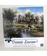Dennis Lewan Art Puzzle Pasturelands of Holland Dutch Windmill Cows 1000pc 27x20 - $15.79
