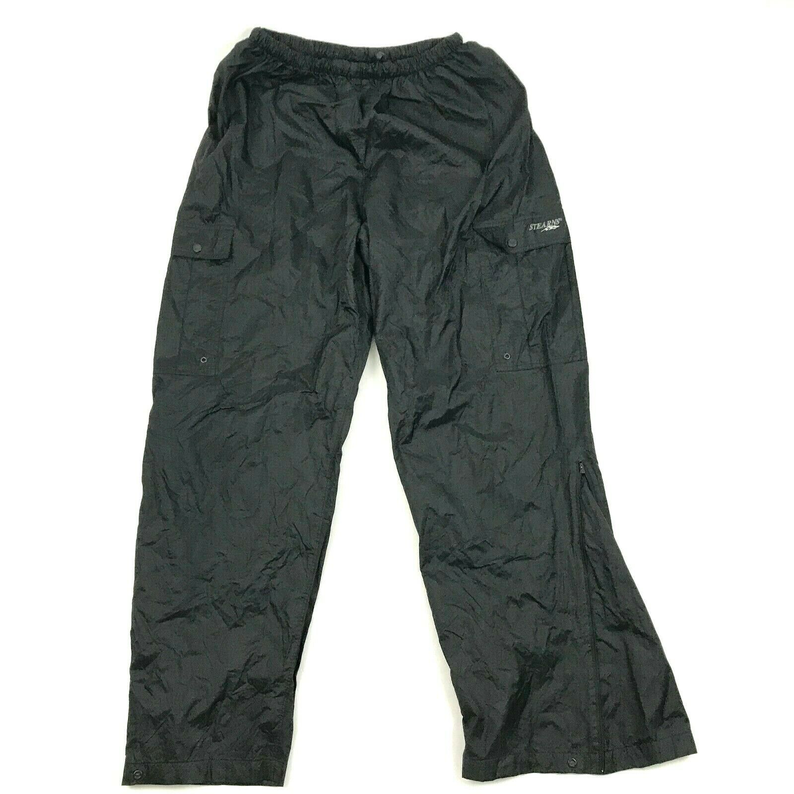 STEARNS DRY WEAR Black Over Pants Size Large L Rain Pant WATERPROOF ...