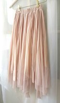 Blush Long Tulle Skirt Blush Wedding Bridesmaid Skirt High Waisted Plus Size image 6