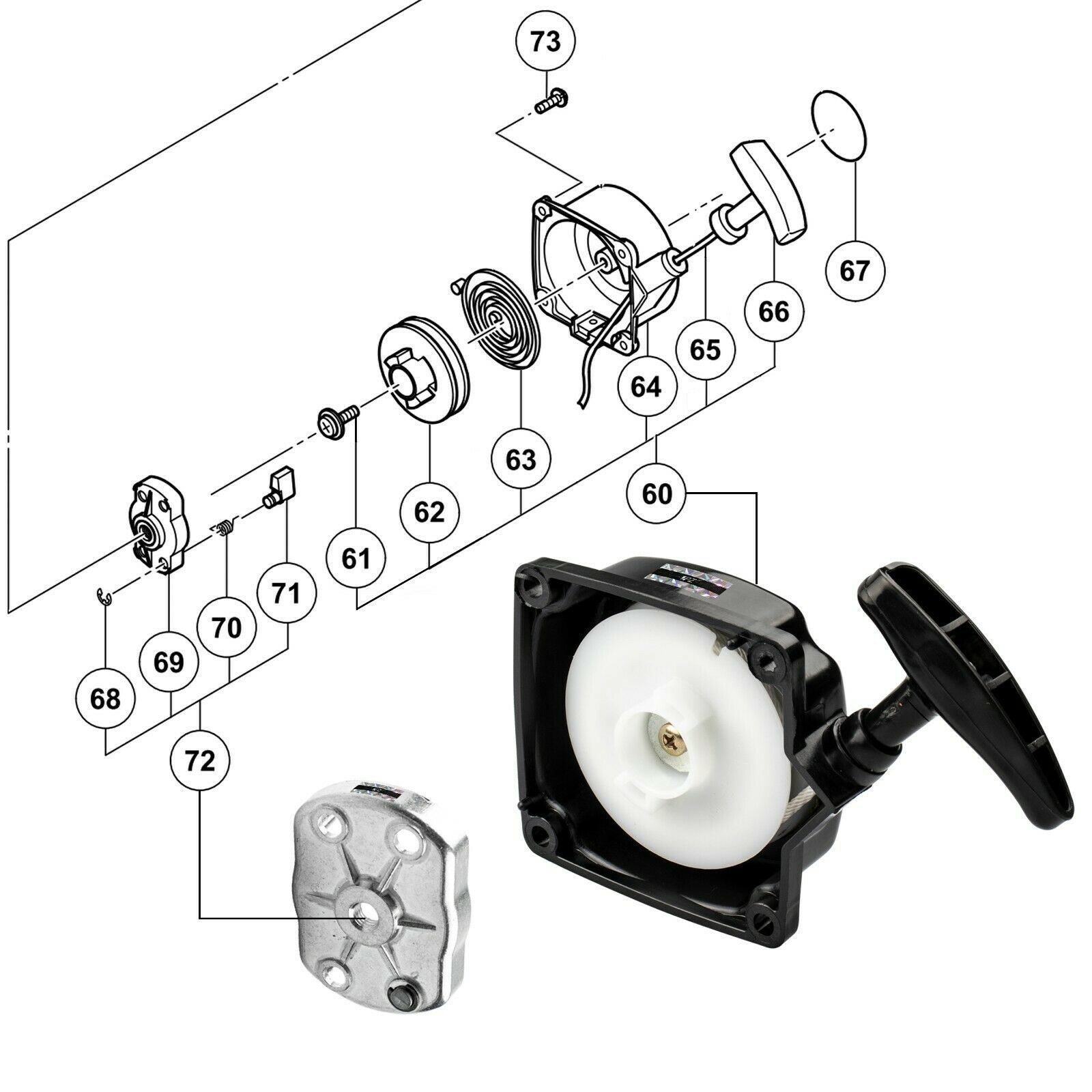 Zündspule Mit Starter Assembly Für 49cc 66cc 80cc Motorräder - CDI Magneto Set