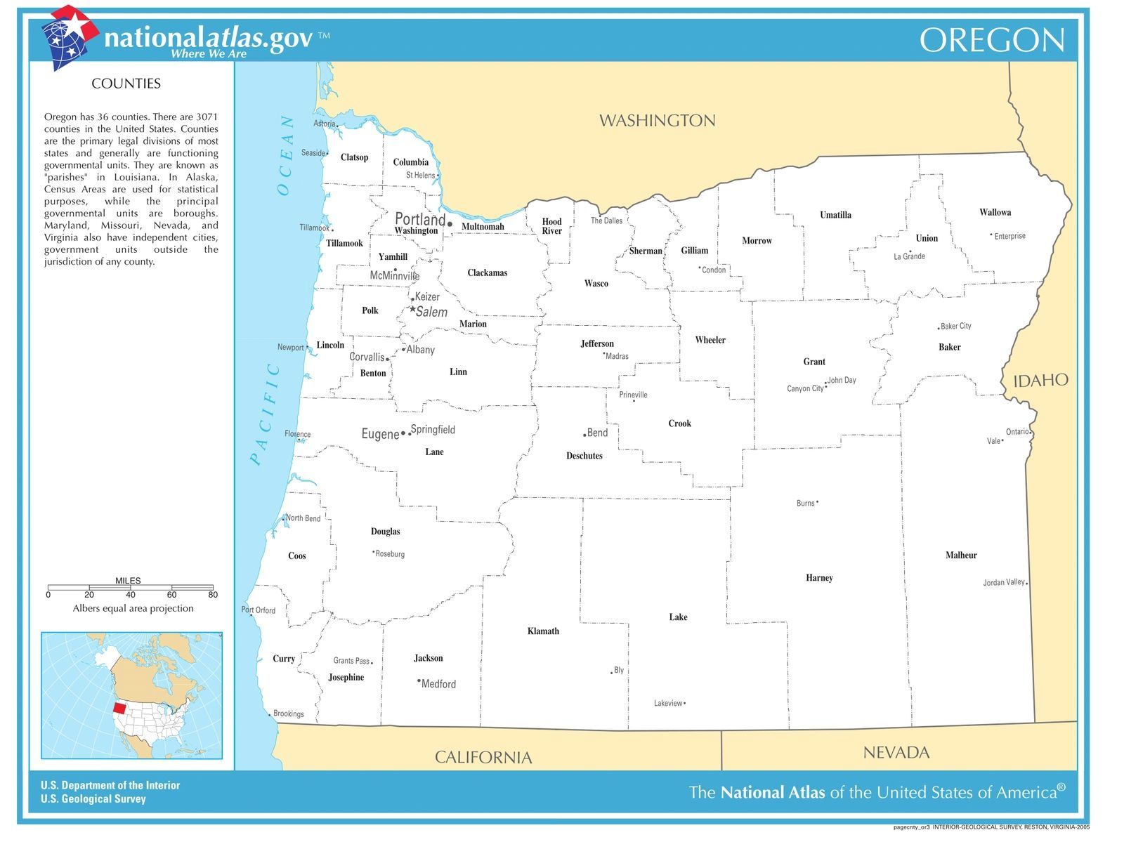 Counties In Oregon State Map - Map