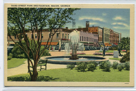 Third Street Park &amp; Fountain Macon Georgia 1940s postcard - $5.89