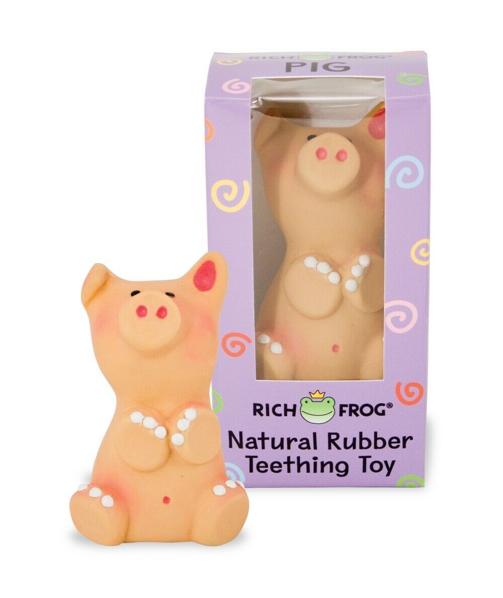 Rich Frog All Natural Latex Rubber Teething Toy Pig