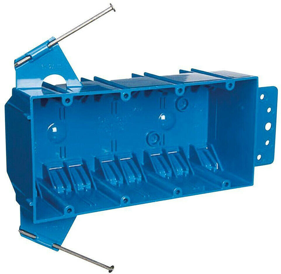 Carlon Electrical Wall Box 4Gang 55 cu. in. Fire Rated Blue (Case of 14) Electrical Boxes