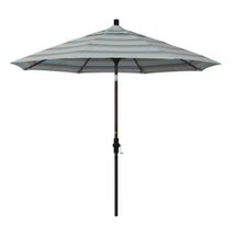 9 ft. Bronze Aluminum Market Collar Tilt Crank Lift Patio Umbrella in Gateway  - $507.99