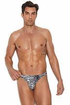 Mens Zebra Print Snap Closure Pouch Thong Underwear Large XL - $14.66