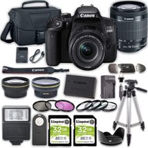 Canon EOS 800D (Rebel T7i) DSLR Camera Bundle with 18-55mm STM Lens + 2p... - $999.00