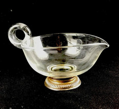 Vintage Frank M. Whiting Elegant Glass Creamer Snail Handle Sterling Silver U11 - $27.69