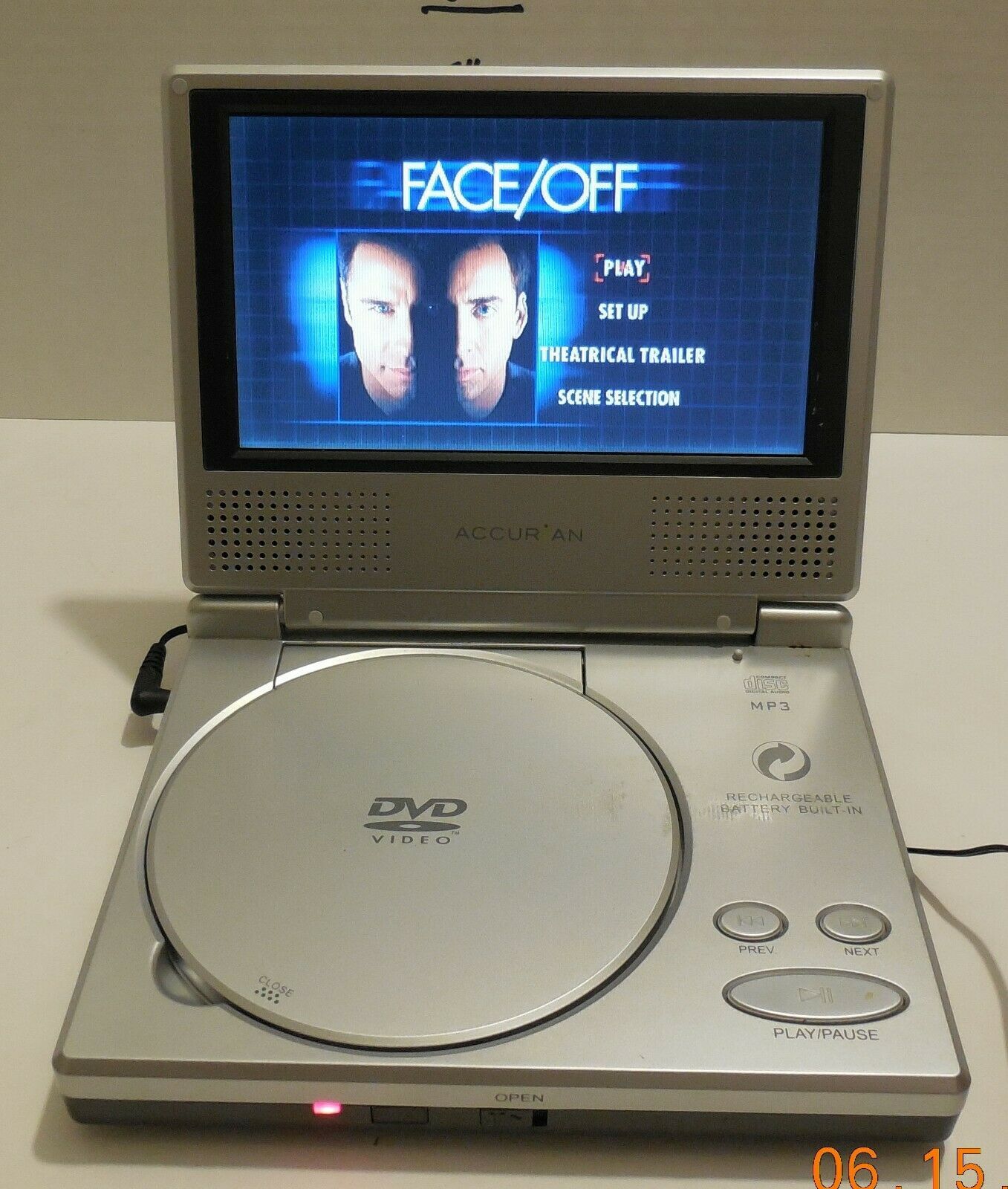 Accurian 7" Portable DVD Player Model APD-3955 Car Widescreen Movies ...