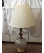 Vintage Large Brass &amp; 5-Light Crystal Globes Table Lamp ( No Shade) RARE - $193.05