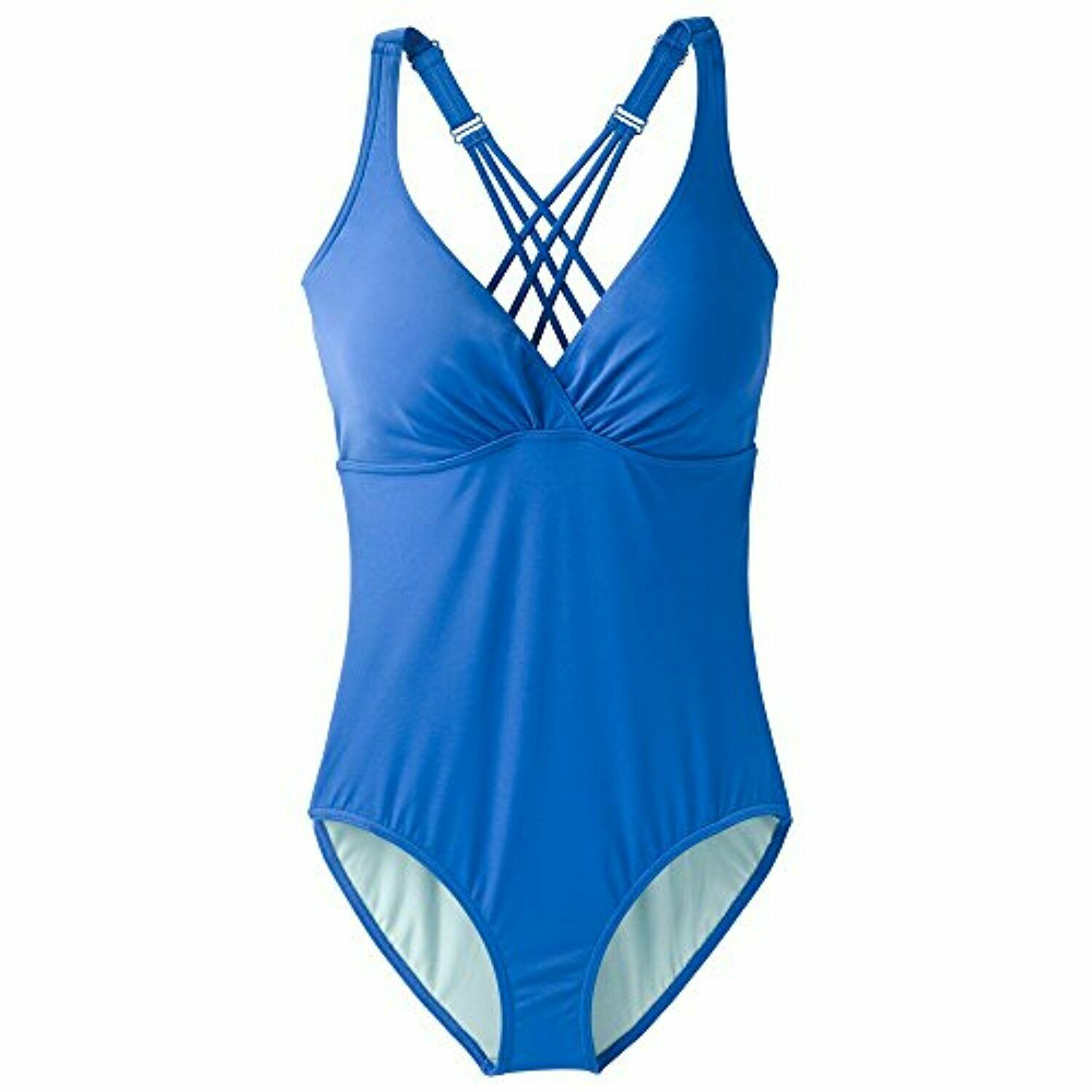 prAna Women's Kayana D-Cup One-Piece 38D/Large Island Blue - Swimwear