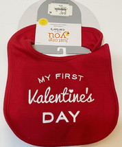 Carters Just One You Baby Bib My First Valentines Day Red White New - $6.00