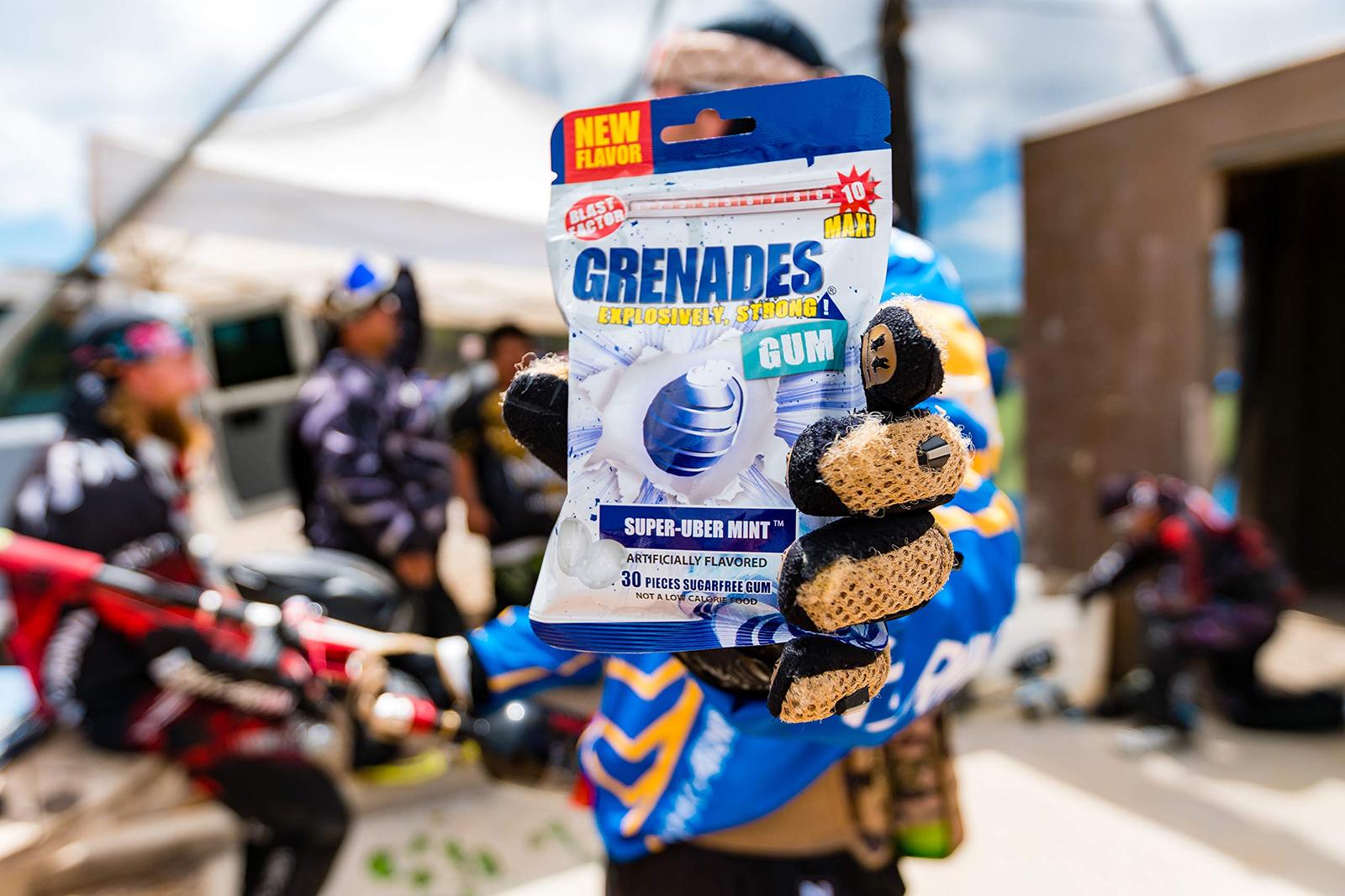 Grenades GUM Explosively Strong Mint SugarFree Gum Intense, Long