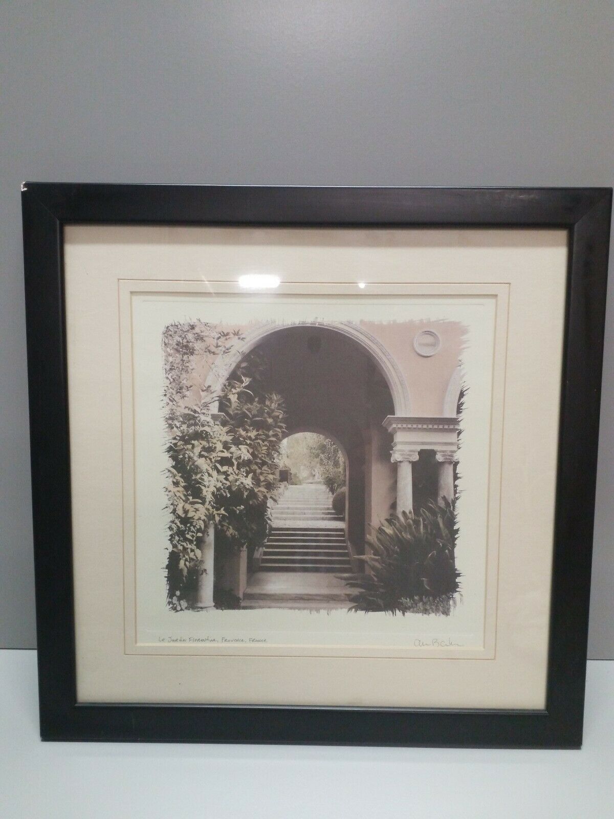 Alan Blaustein European Garden, Signed Framed Lithograph print Art Prints
