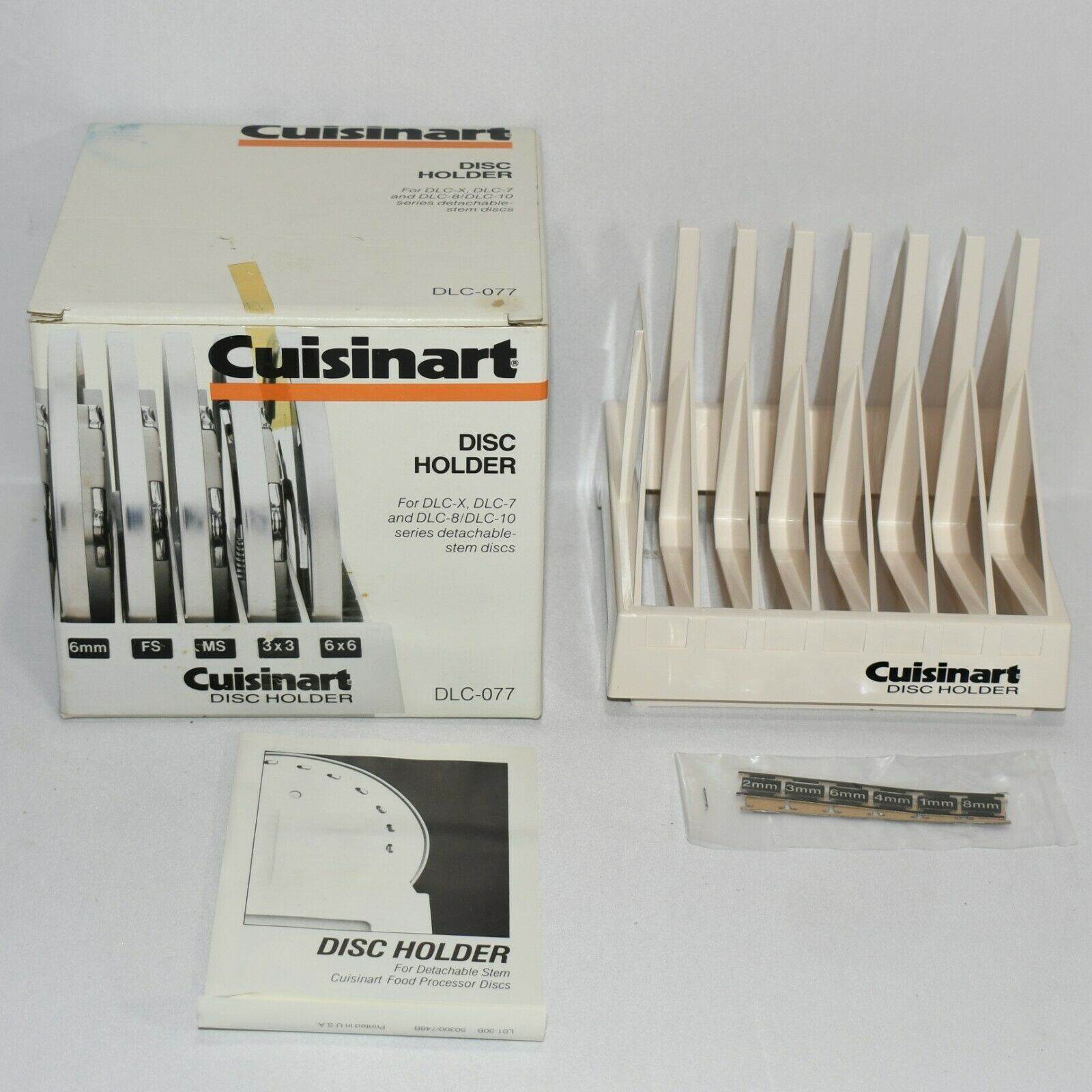 Cuisinart Food Processor Disc Holder DLC-077 With Disc ID Labels And Box USA!!! - $34.65