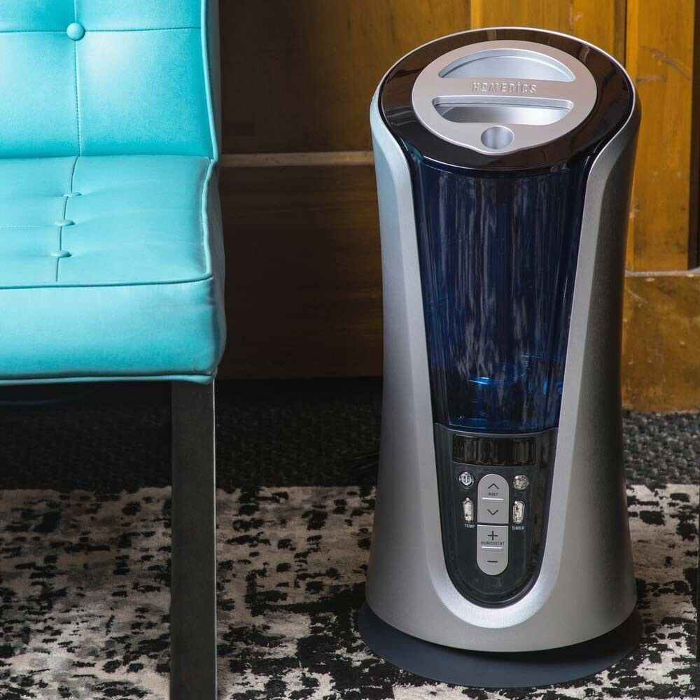 HoMedics Warm And Cool Mist Ultrasonic Tower Humidifier - Silver ...