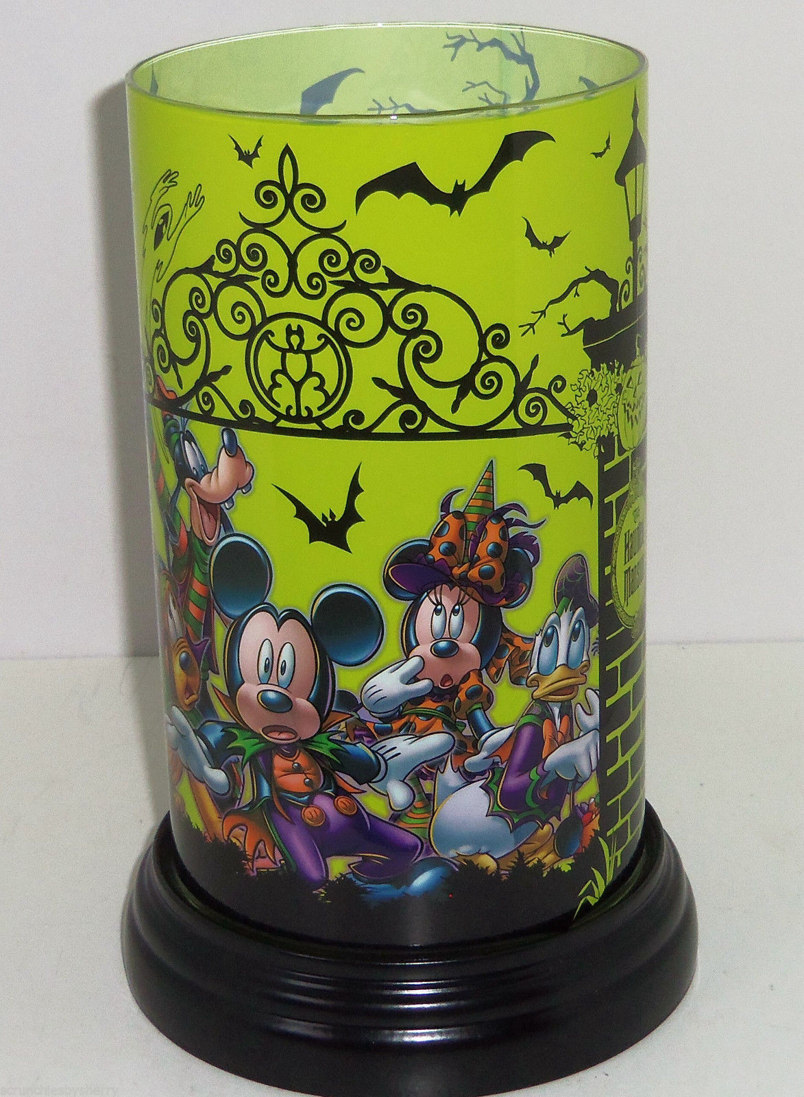 Disney Haunted Mansion Flameless Candle Glass Theme Parks Mickey Minnie