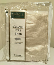 Croscill Sapphire Ivory Waterfall Swag Valance (1) 27 x 20 Textured Cream 0768  - $16.82