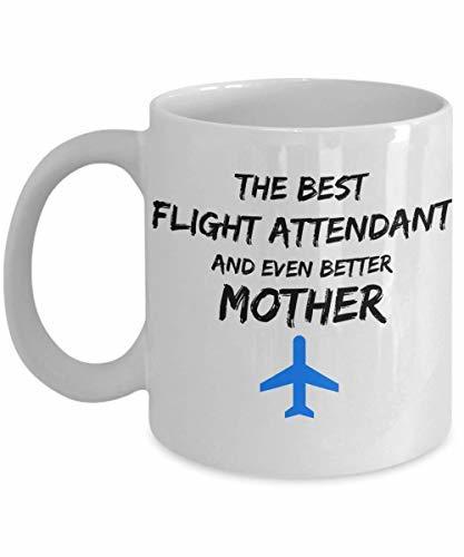 Flight Attendant Mom Coffee Mug Best Mother Funny Gift for Mama Novelty Gag Tea