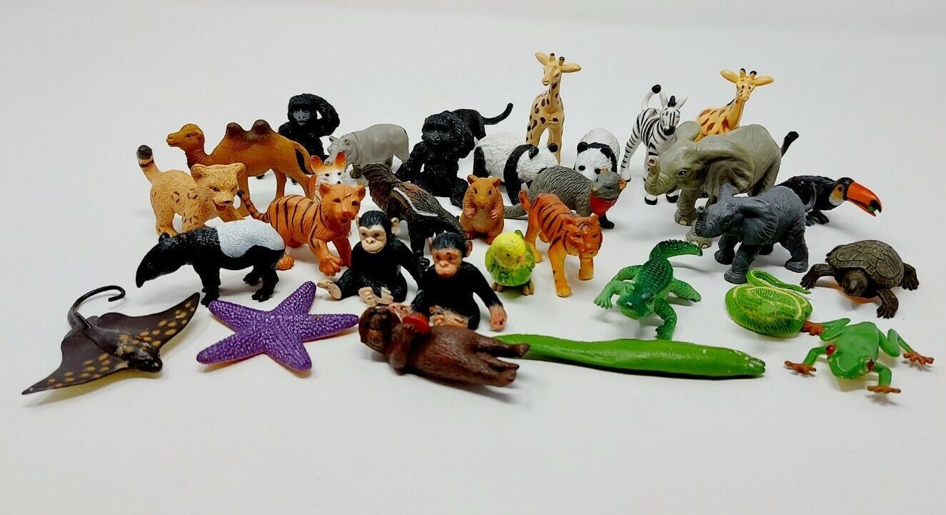 Safari Ltd Mini Animals Figures Lot (30+) Mammals Birds Sealife Science