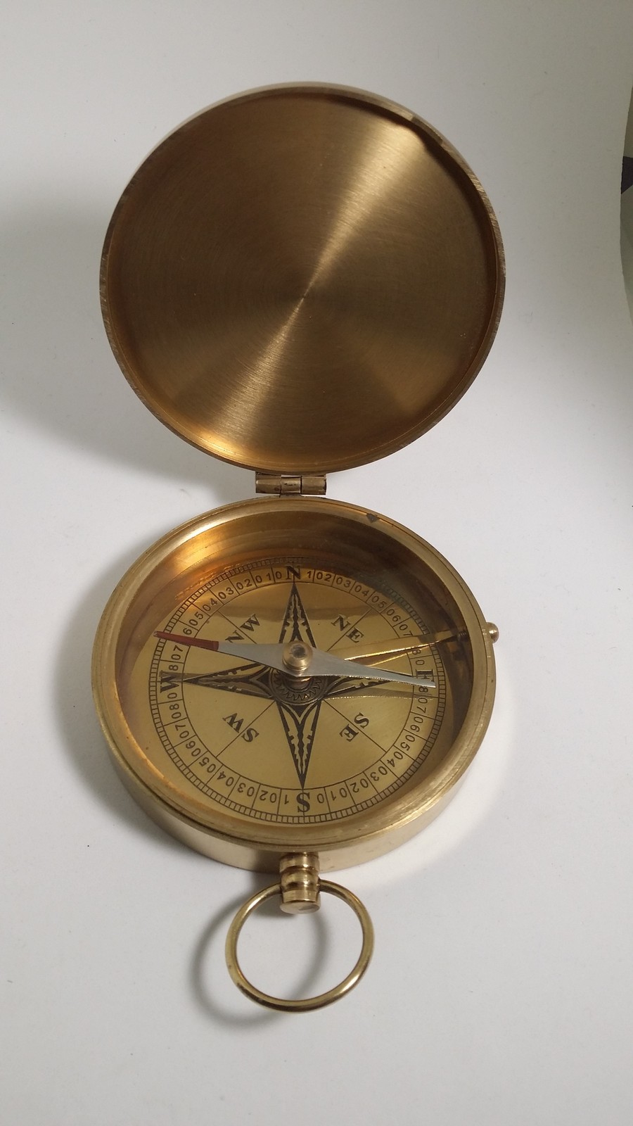 Brass-Polished-Handheld-Compass-Made-in-India - Asia Maps