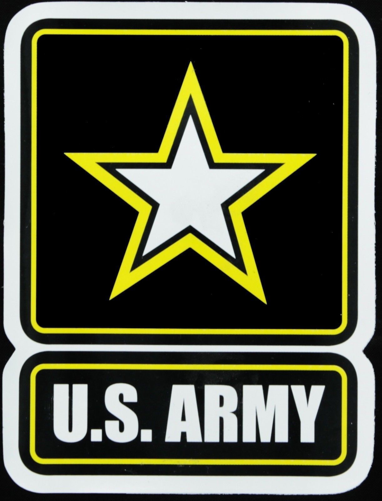 10 Pack Us Army Star Sticker Military Logo Black And Yellow 4 X 55