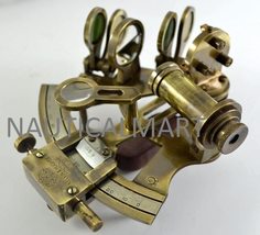 Nautical 5" Brass Maritime Sextant Astrolabe Antique Finish w/ Carry Case image 3