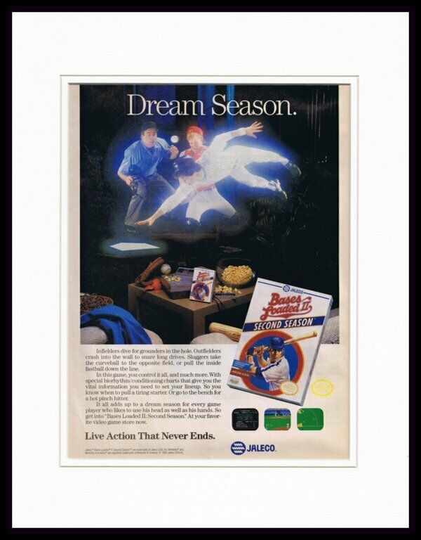 Bases Loaded II 1990 NES Nintendo Jaleco Framed 11x14 ORIGINAL