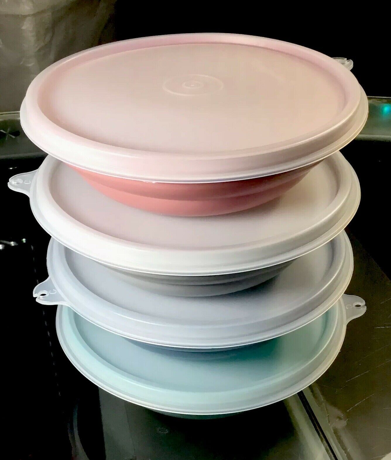 8 Pc New Vintage Tupperware CLASSIC CEREAL BOWL SET 155 w/ (4) Sheer