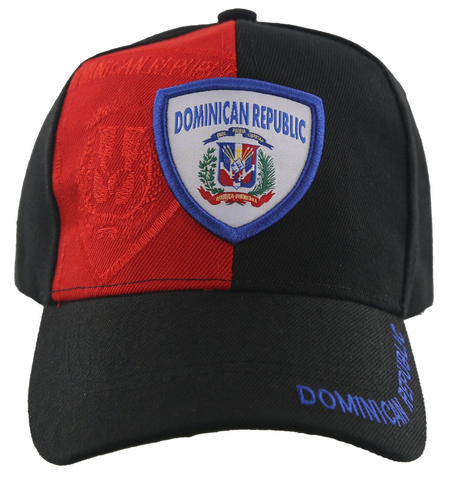 NEW! DOMINICAN REPUBLIC FLAG BALL CAP HAT BLACK - Men's Hats