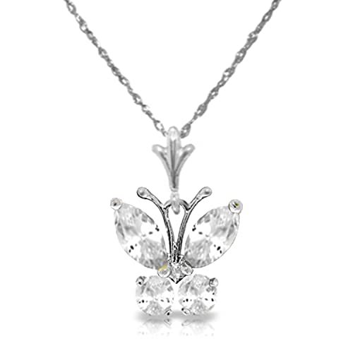 Galaxy Gold GG 14k14 White Gold Necklace with Cubic Zirconia