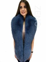 Fox Fur Boa 70' (180cm) Saga Furs Bluish Fur Stole Big And Royal Collar Scarf image 2