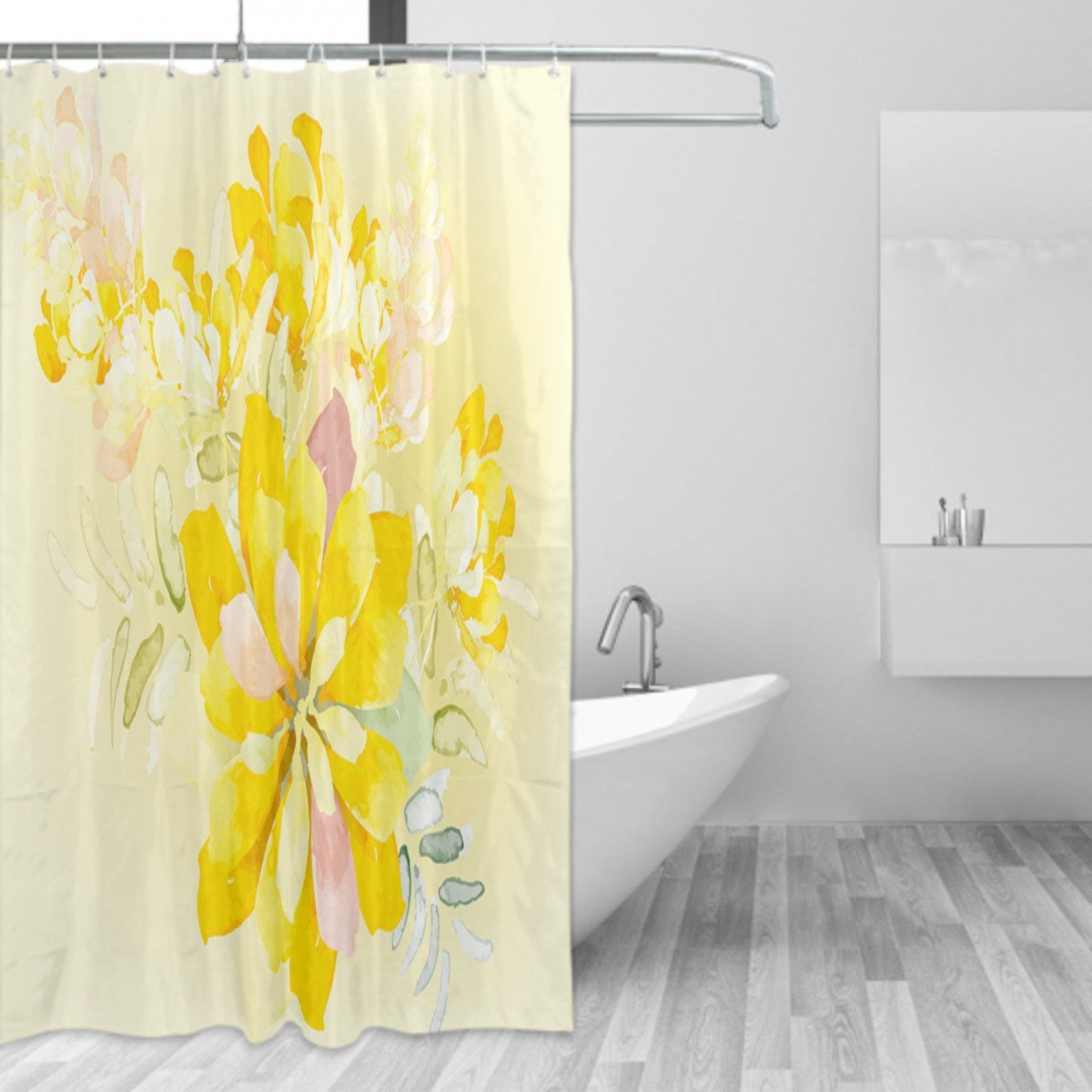 Romantic Yellow Flowers Shower Curtain - Shower Curtains