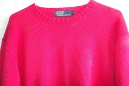 Ralph Lauren Polo Mens Knit Red Sweater w/ Blue Horse Logo Sz L / Crew Neck - $14.84