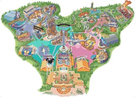 counted cross stitch pattern Disneyland ratmap chart 441*319 stitches BN... - $3.99