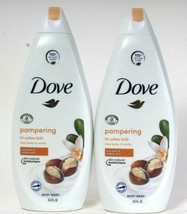 2 Bottles Dove 25.3 Oz  Pampering Shea Butter & Vanilla Natural Moist Body Wash